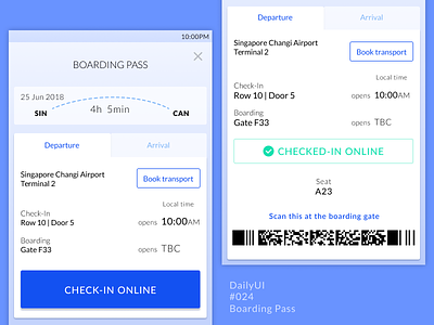 DailyUI 024 Boarding Pass app check-in clean data flight information lato mobile simple ui ux