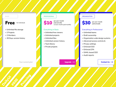 DailyUI 030 Pricing