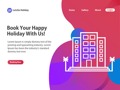 LetsGo Holiday Website Header Exploration gradient landing page uidesign website website banner