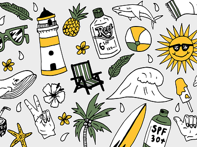 Beach Bum beach brand branding cartoon illustration series art