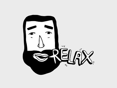 Tony says Relax bearded man illustration mascot