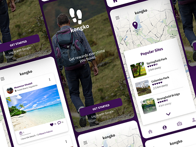 Kongko UI experience interface media social travelling ui user