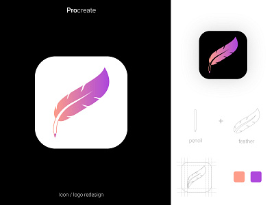 Procreate App Icon and logo redesign getcreativewithprocreate icon icon app icon design ios icon logo design logo presentation logo redesign logodesign procreate procreate app