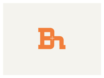 B + H b h letters logo plus sign