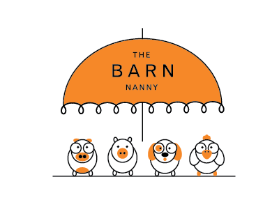 The Barn Nanny chicken cow dog farm animals pig umbrella