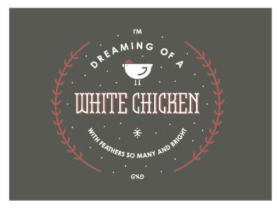 White Chicken Dreams chicken christmas circle dreams poultry seal snow white chicken