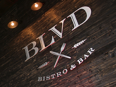 Final BLVD hanging in the BLVD Bistro & Bar, Rego Park, NY bar bistro eat fork knife restaurant