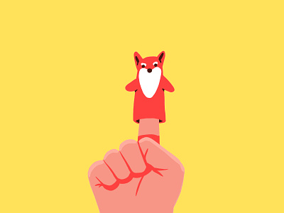 Play character fable fox hand illustration play puppet toy