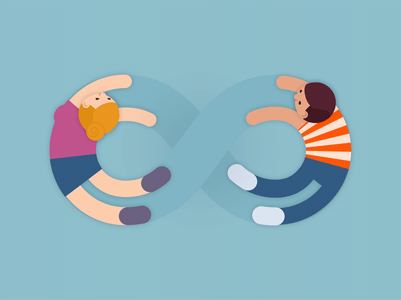 Infinity loading spinner character infinity animation dating after effects love gif illustration couple loop