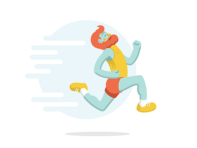 Runner beard exercise ginger illustration marathon not work run sport