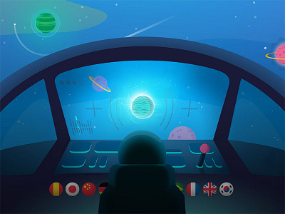 Language Learning Adventure adventure illustration memrise nasa planets space spaceship