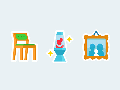 Home Icons family furniture home icon illustration