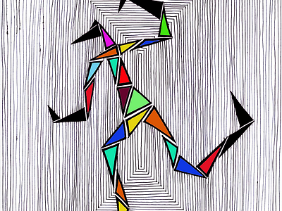 TRiangles art colors doodle loop man run triangles whirlpool