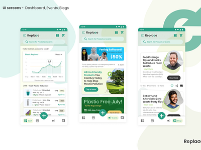 Replace "living with less plastic" - UI design
