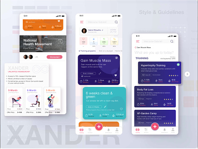Xander Fitness UI app branding design digitalsketch ui ux