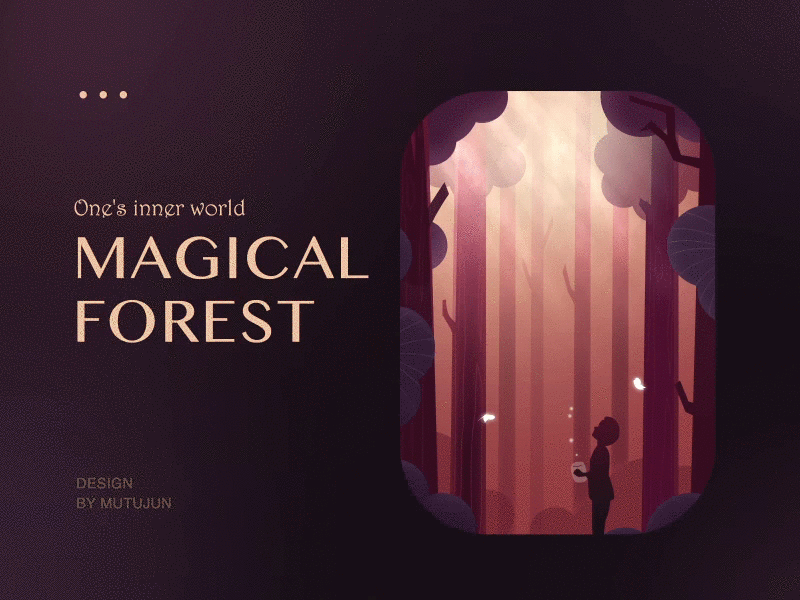 Magical forest animation color design illustration typography