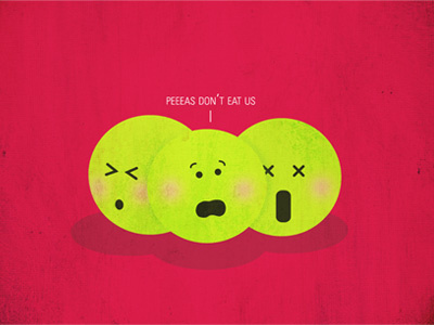 Peeas Don't Eat Us cute food food funny humor peas poster simple shapes vegetables