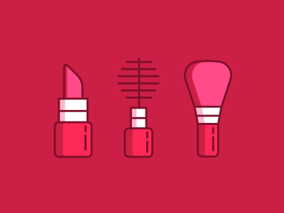 Beauty Icons beauty beauty icons blush brush lipstick makeup mascara pink