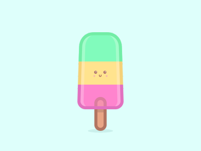 Poppi the Popsicle bright cold colorful edible food frozen icon popsicle spring summer vector