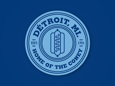 Detroit: Home of the Coney coney coney island crest detroit dog food hot dog illustrator michigan