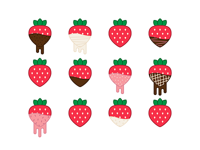 Day 4: Dozen chocolate strawberries drips food fruit illustrator strawberries sweets vector
