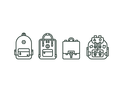 Backpack or Bookbag? (Outline) backpack badges bookbag college hipster illustrator outline school supplies university
