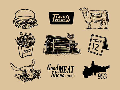 Burgers and Beer adobe badge brand identity branding design food graphic design illustration logo menu restaurant texas typography vector western