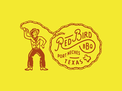 Red Bird BBQ adobe badge beer brand identity branding cowboy design food graphic design illustration logo restaurant sausages texas western
