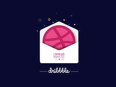 I Need An Invite draft dribbble invite envelope icon invite logo