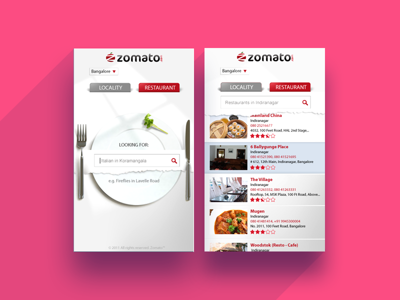 Smart TV APP zomato simple food burgundy locality search restaurant samsung tv tv app
