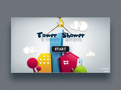 Tower Shower building clouds colors game app illustration splash splash screen start street tower