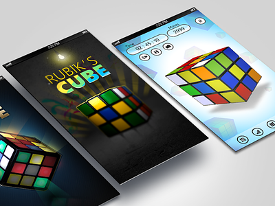 Rubik's Cubic app brainy cube dark game phone puzzle rubiks ui ux windows app