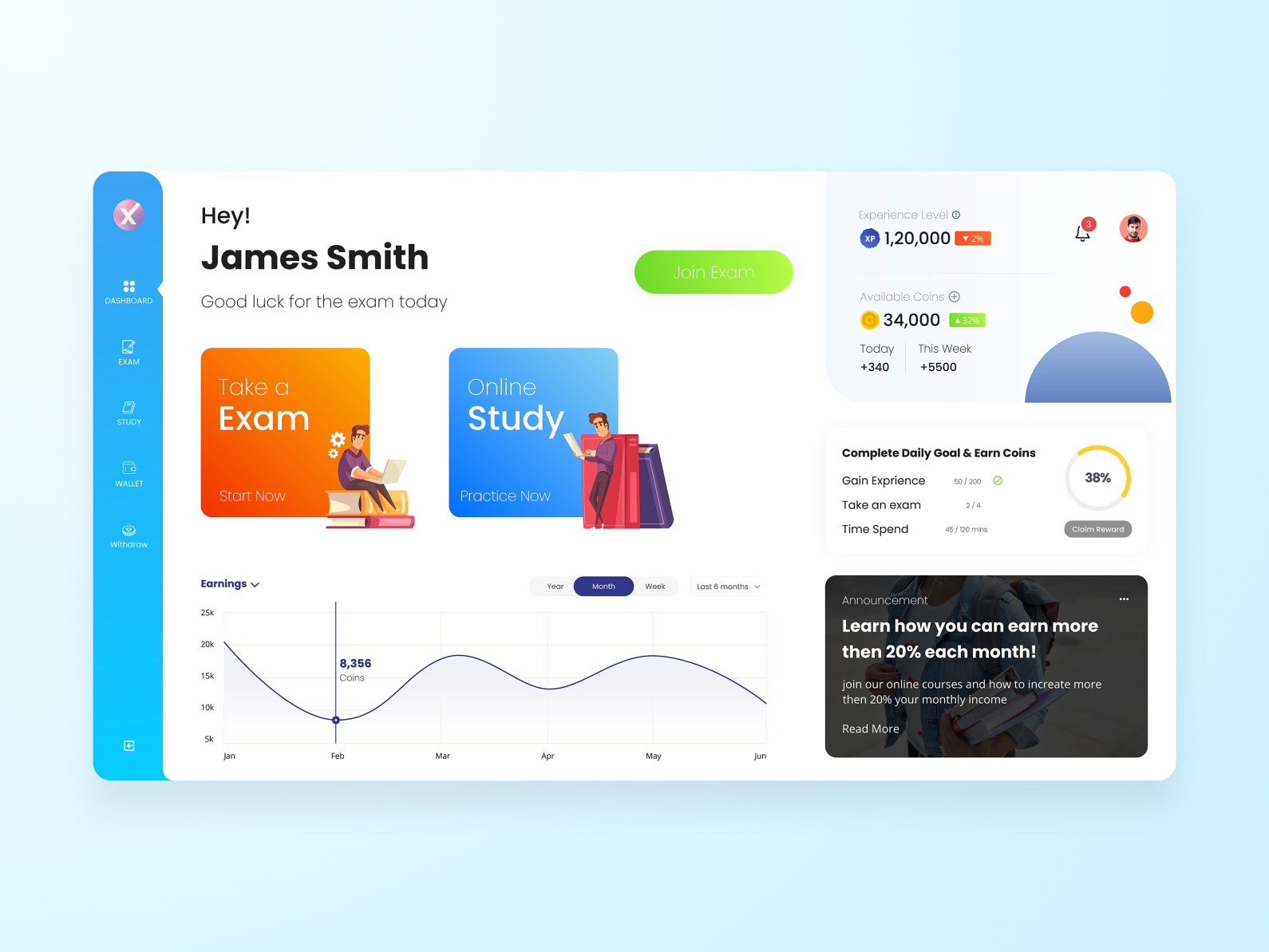 Online Examination Dashboard Concept by MD Abdur Rahim on Dribbble