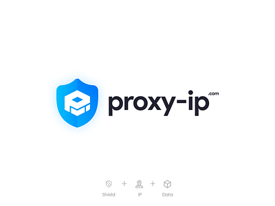 Proxy IP Logo 2020 logo block cube branding data block data cube internet protocol ip minimalist logo proxy shield cube shield logo