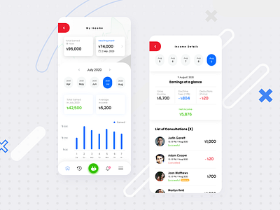 Earning / Income page UI