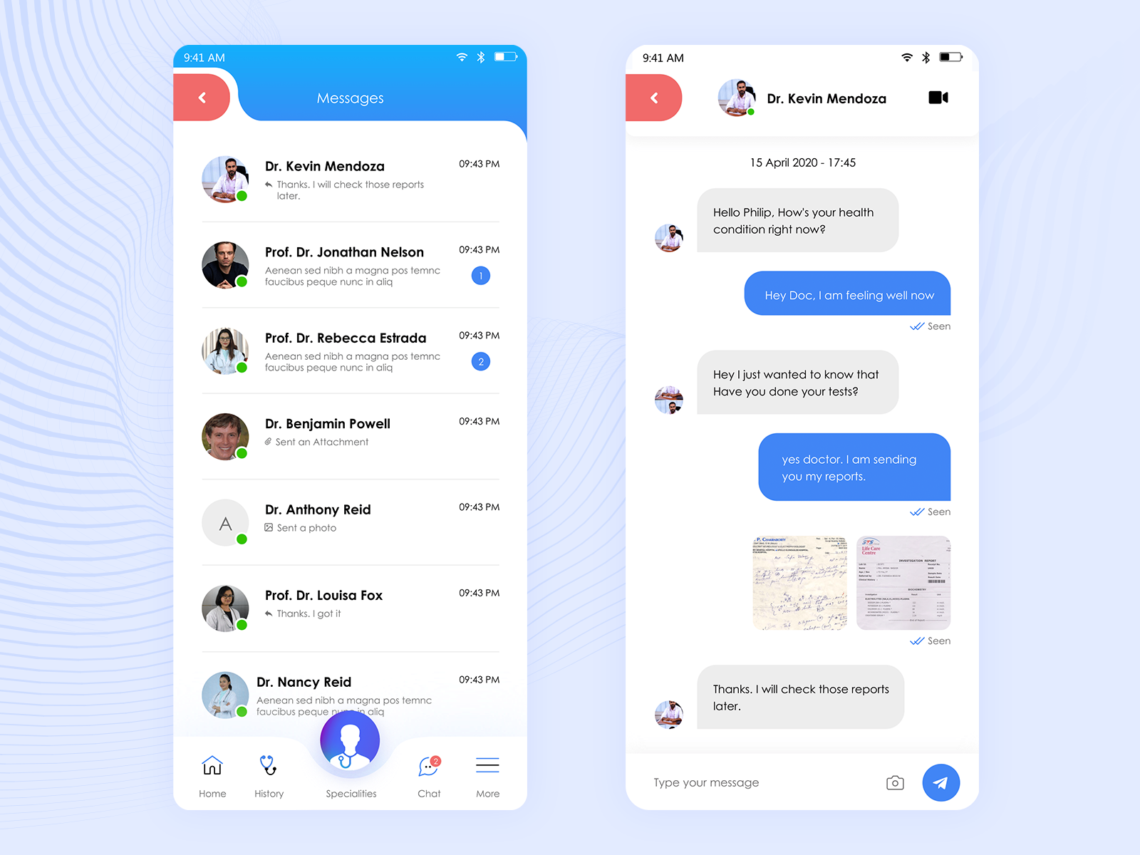 Chat UI of Telemedicine App by MD Abdur Rahim on Dribbble