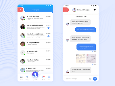 Chat UI of Telemedicine App chat chat ui consultation flat design message telemedicine