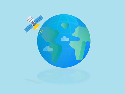 Satellite around Earth [LottieFiles] animation earth earth animation galaxy lottie satellite satellite animation satellite-around-earth space tech technology world