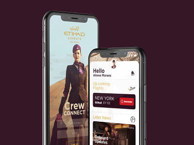 Etihad Crew Connect app branding creative design etihad ios ui xd