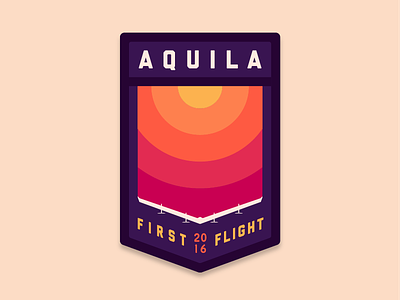 Aquila First Flight Patch aquila badge drone facebook first flight flight illustrator patch solar powered sticker sun sun rays