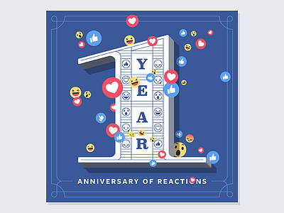 Anniversary of Reactions anniversary facebook illustration one reactions type
