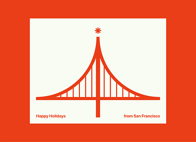 Happy Holidays from San Francisco card golden gate bridge holiday card san francisco screenprinting