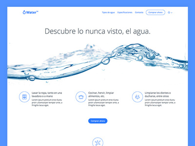 Water landing page clean design landing minimalistic page potato product simple ui visual water web