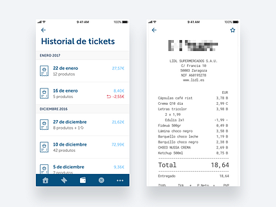 Virtual ticket - Supermarket App