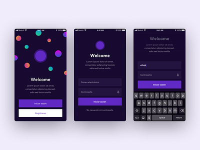 Welcome app ios login onboarding sign up welcome