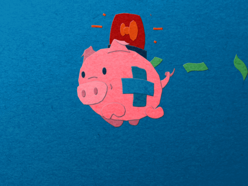 This Little Piggy went broke animation illustration motion graphics paper cut