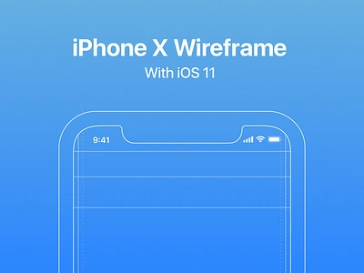 iPhone X Wireframe with iOS 11 Guides free ios ios11 iphone iphone x mock print prototyping resources simple sketch wireframe