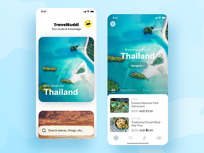 Mobile App - Travel Buddi adobe xd app design ios travel ui uiux