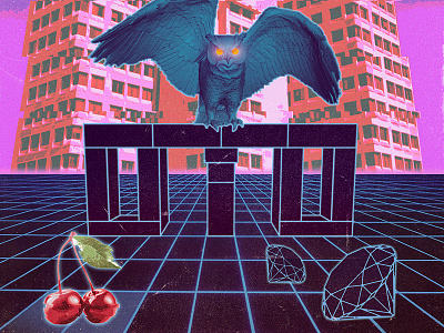 T E M P L E W A V E 2 80s cherry diamonds outrun owl retrowave synthwave temple