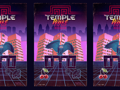 T E M P L E W A V E (full) 80s chrome diamonds outrun owl retrowave synthwave temple type